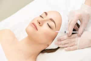 Anti wrinkle surgery. Beauty young woman injection. Facial treatment.
