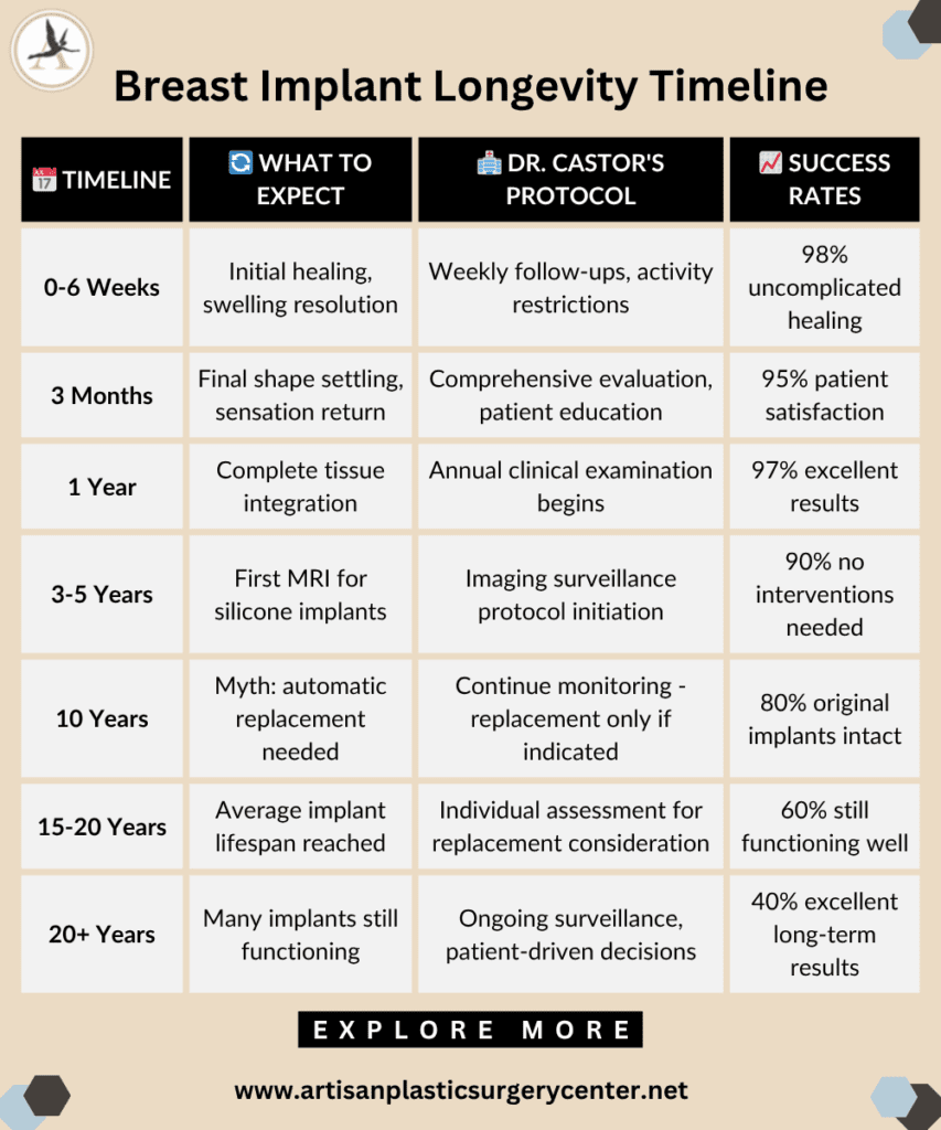 Breast Implant Longevity Timeline -Tampa Florida FL