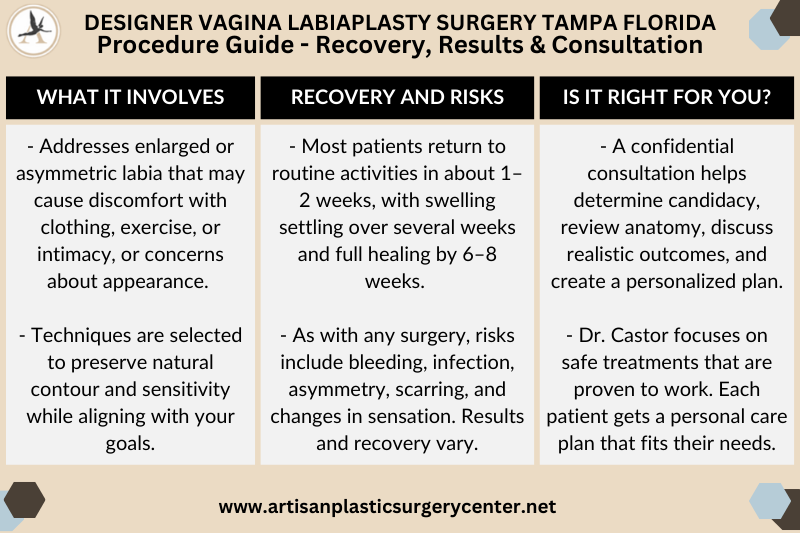 Designer Vagina Labiaplasty Surgery Tampa Florida Procedure Guide - Recovery, Results & Consultation